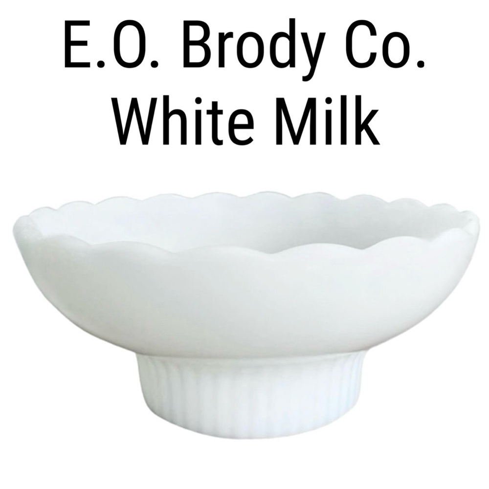 Vintage E.O. Brody Co. White Milk Glass Bowl
